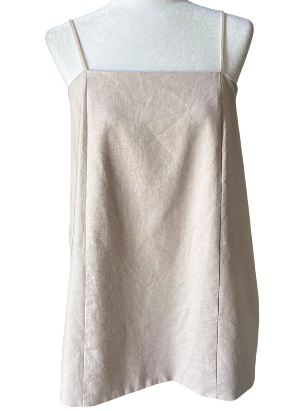 Anthropologie Mare Mare Linen Blend Strappy Mini Tent Dress Cream Size Small - Picture 2 of 11